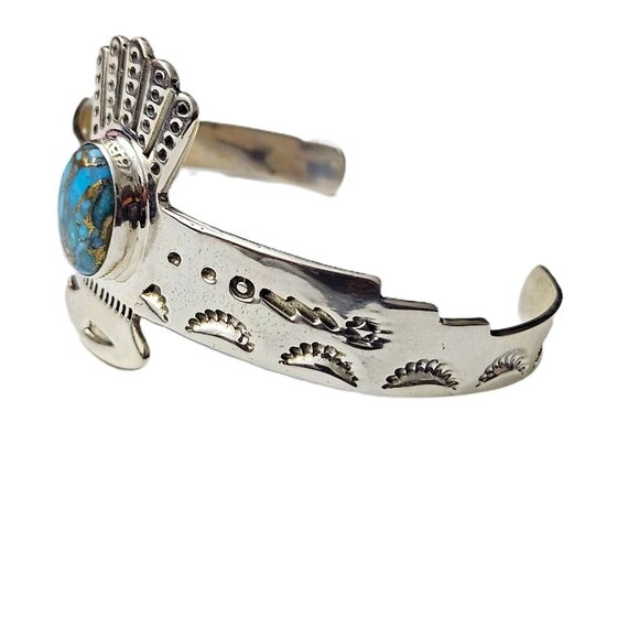 Solid Sterling Silver Women’s Turquoise Cuff Bracelet – NWT – Gift Box Included - Picture 5 of 8